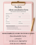 Pro Consultation Form - Downloadable